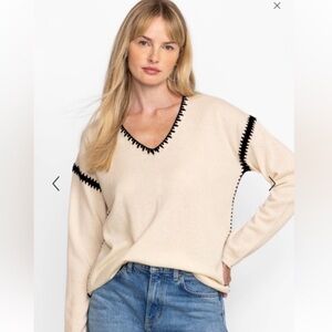 Johnny Was The Whipstitch Wool & Cashmere-Blend Sweater Women's White Cream XL
